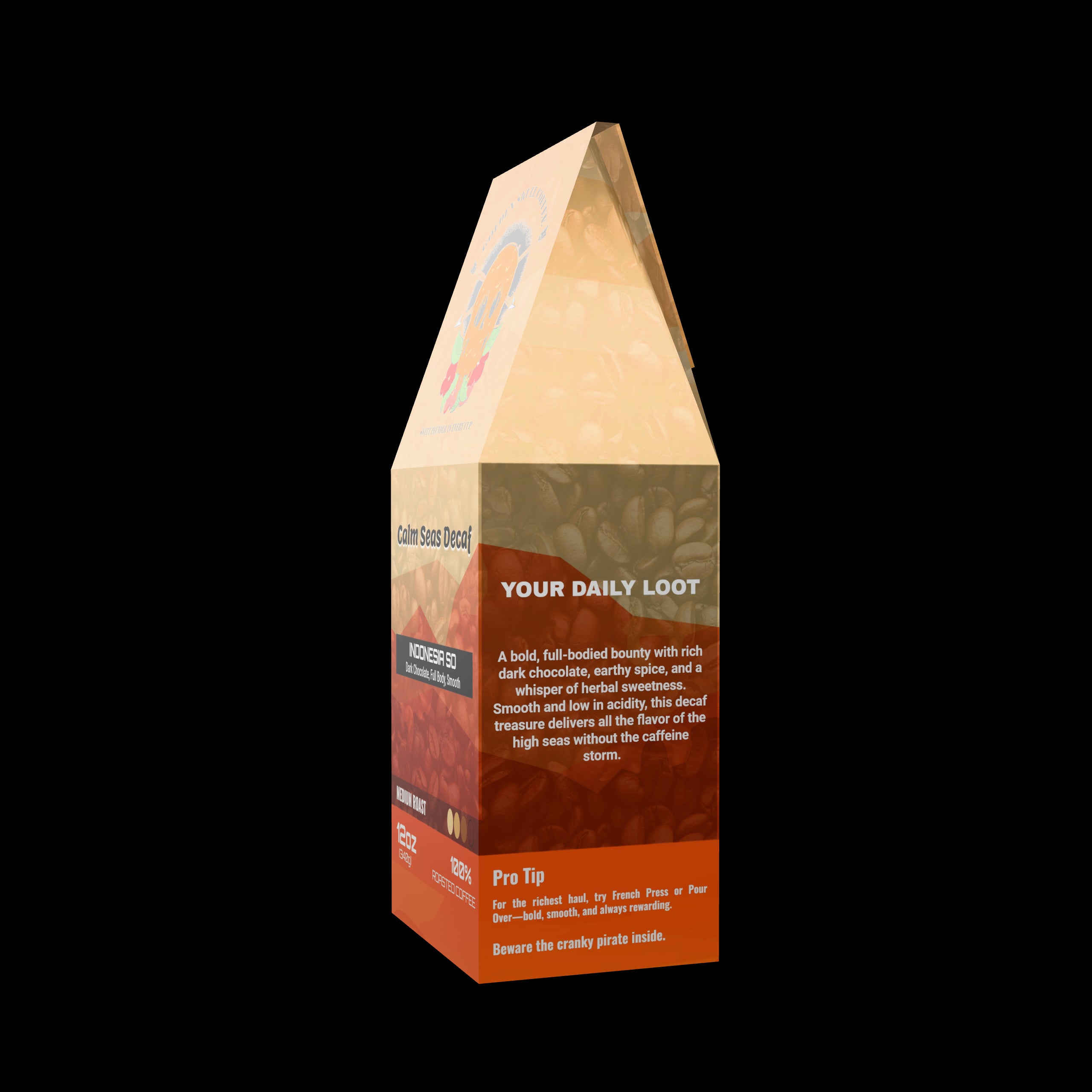 Calm Seas your Daily Loot coffee packaging flavor details